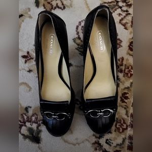 Just Reduced-COACH Lynne Smooth Glazed Pump Bordeaux size 8 B. Black